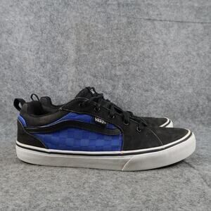 Vans Shoes Youth 7 Sneakers Filmore Kids Skate Casual Black Blue Checkered Mid